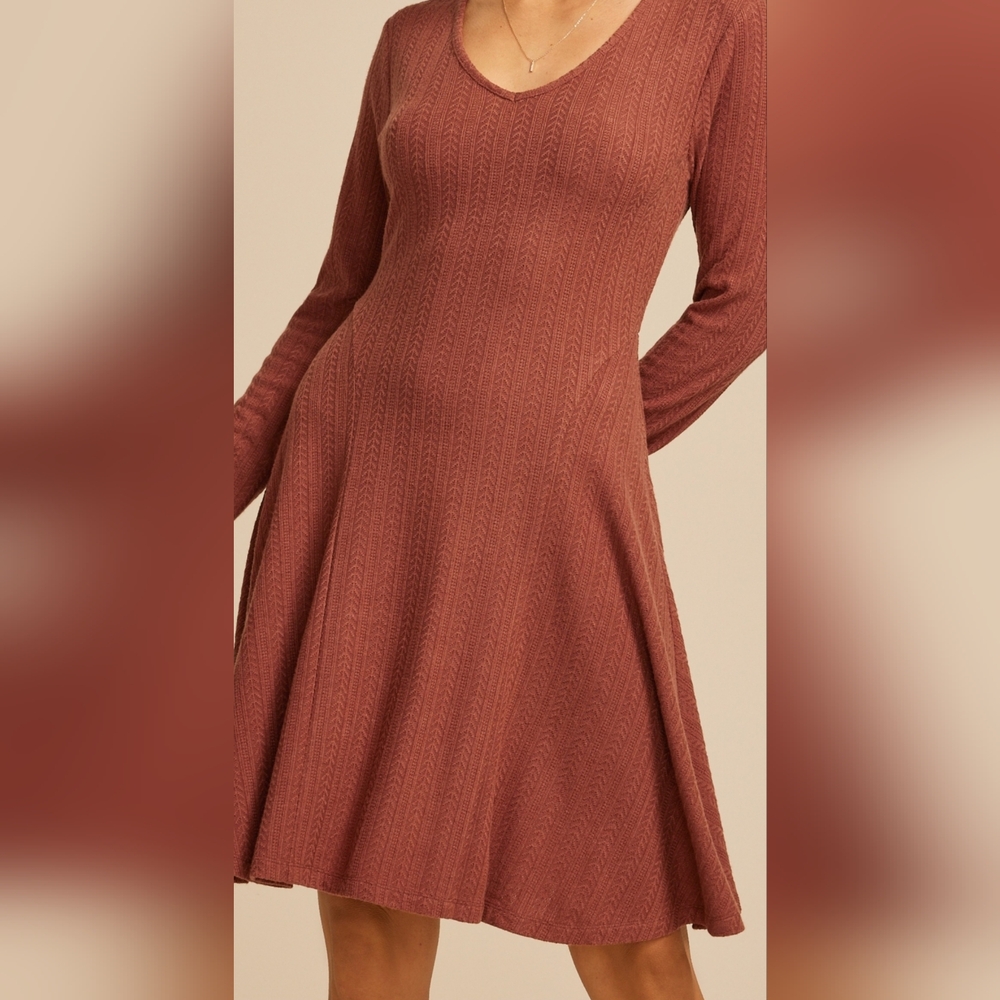 Maurices Chocolate Long Sleeve Dress